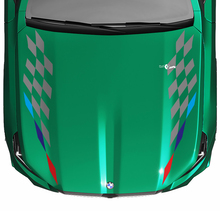 Calcomanía de capó con bandera a cuadros Stripes Racing M colores para BMW Serie 5 G60 M5 G90
 3