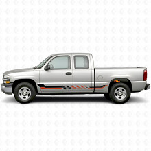 Vinilos a rayas a cuadros para puerta y panel de estribo para Chevrolet Silverado 1500 GMT800 1999-2007_2