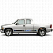 Vinilos a rayas a cuadros para puerta y panel de estribo para Chevrolet Silverado 1500 GMT800 1999-2007_3