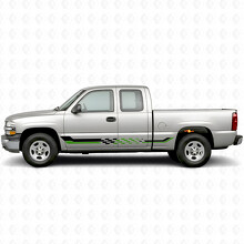 Vinilos a rayas a cuadros para puerta y panel de estribo para Chevrolet Silverado 1500 GMT800 1999-2007_4