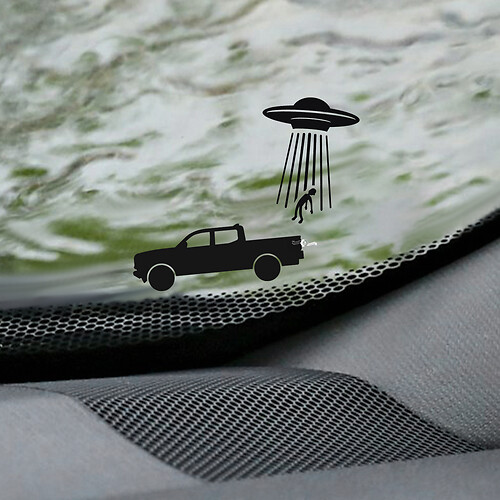 Tacoma UFO parabrisas Easter Egg Corner Calcomanía - Gráfico de vinilo personalizado para camionetas Toyota Tacoma
