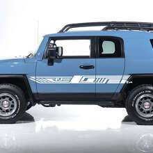 Pegatina adhesiva de vinilo con franjas geométricas y logotipo FJ para la puerta lateral del Toyota FJ Cruiser_2
