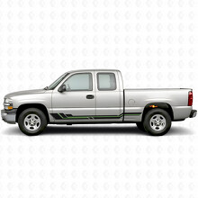 Vinilos paralelos de acento para puerta y panel de faldón lateral para Chevrolet Silverado 1500 GMT800 1999-2007_4