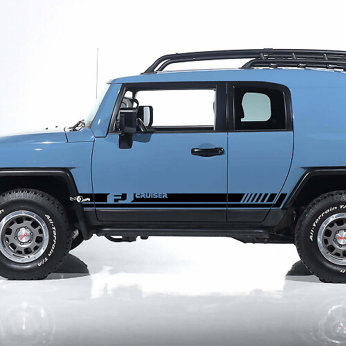 Juego de Calcomanías Vinilo Franjas Laterales con Logo FJ 2 Para Toyota FJ Cruiser