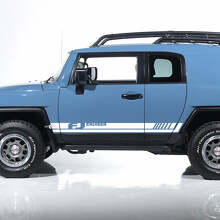 Juego de Calcomanías Vinilo Franjas Laterales con Logo FJ 2 Para Toyota FJ Cruiser 2