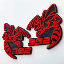 Hornet Bee 392 Insignia 3D Emblema de insignias de guardabarros gris vs rojo 1
 2
