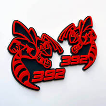 Hornet Bee 392 Insignia 3D Emblema de insignias de guardabarros gris vs rojo 1
 3