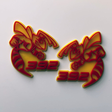 Insignia 3D Hornet Bee 392 Emblema de insignias de guardabarros amarillo vs rojo
 4