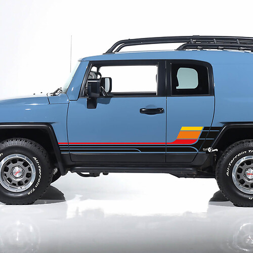 Gráficos de pegatinas laterales de rayas retro vintage - aptos para Toyota FJ Cruiser 2
