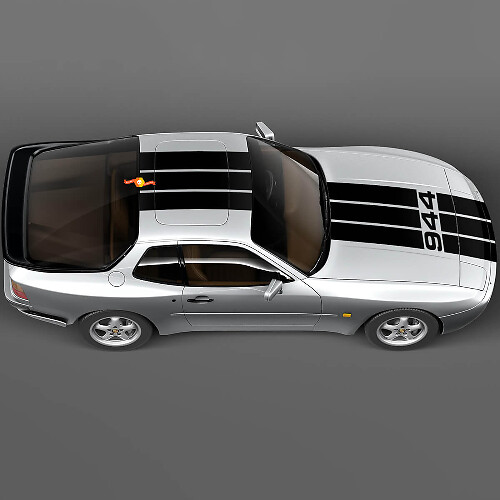 Kit de techo y capó de tres rayas para Porsche 944 Turbo - Gráficos de vinilo personalizados
