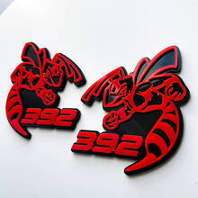 Hornet Bee 392 Insignia 3D Emblema de insignias de guardabarros gris vs rojo
 2