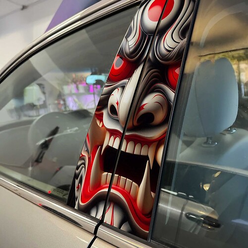 Máscara de demonio japonesa Hannya Pilar Puertas Etiqueta Engomada Del Coche Envoltura Gráficos de Vinilo Personalizados para el Estilo del Vehículo 3
