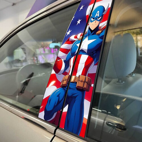 Adhesivo adhesivo para puertas de pilar de estilo Anime americano de EE. UU., gráficos de vinilo personalizados para estilismo de vehículos
