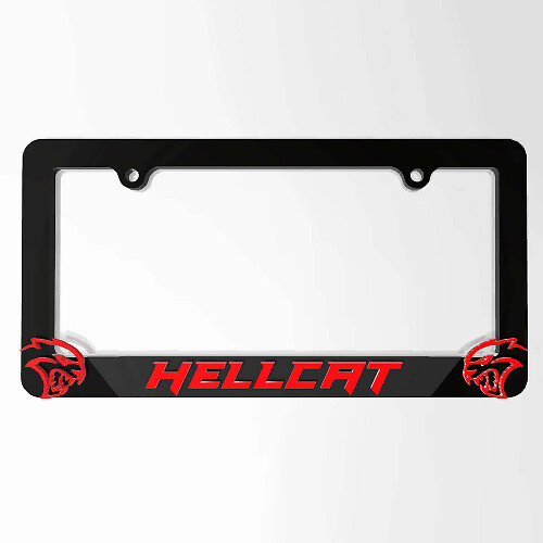 Cubiertas de Placa de Matrícula con Logo Hellcat Marcos Decoración para Vehículo compatible con Dodge