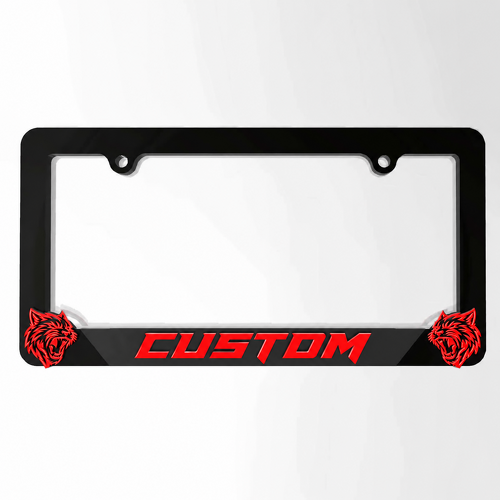 Hellcat Style Red Custom Twin Cat US Format — Marco de matrícula (universal)