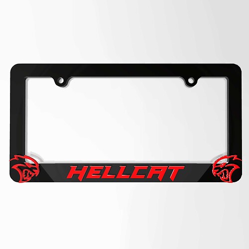 Hellcat - Cubiertas para matrícula de vehículo, marcos de decoración para vehículos aptos para Dodge Hellcat
