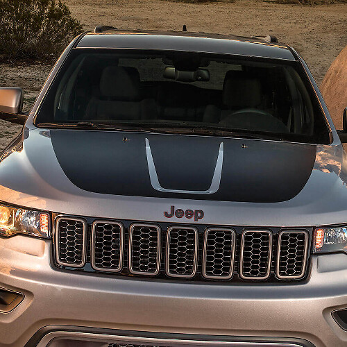Vinilo adhesivo para capó con gráficos en negro para Jeep Grand Cherokee Trackhawk