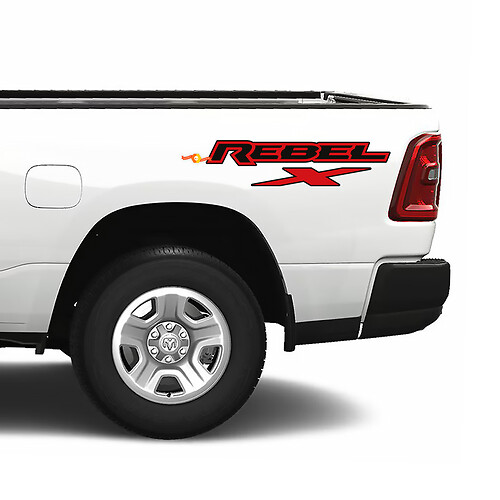 Dodge Ram 1500 Rebel X Bed Side Truck Vinilo Calcomanía Gráfico 2 Colores
