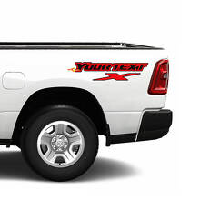 Juego de vinilos adhesivos con texto personalizado y logotipo X para la parte trasera lateral de Dodge Ram 1500_3