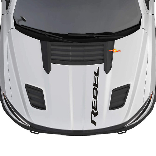 Vinilo adhesivo con logotipo Rebel Hood para Dodge Ram 1500 Rebel