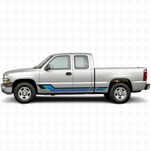 Tiras de vinilo retro paralelas para puerta y panel de estribo para Chevrolet Silverado 1500 GMT800 1999-2007_2