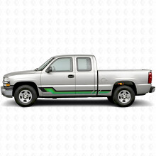 Tiras de vinilo retro paralelas para puerta y panel de estribo para Chevrolet Silverado 1500 GMT800 1999-2007_3