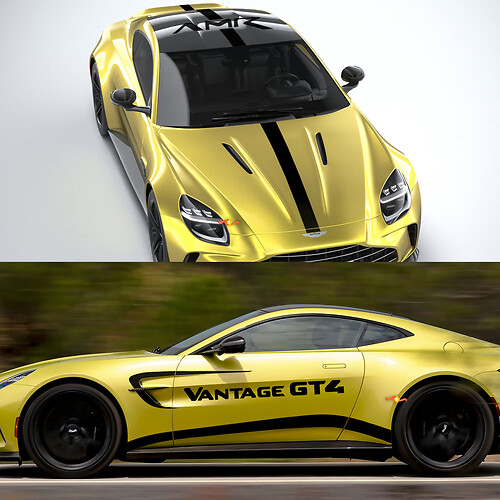 Kit completo Aston Martin V8 Vantage amr pro Stripe Hood techo maletero pegatinas de vinilo laterales
