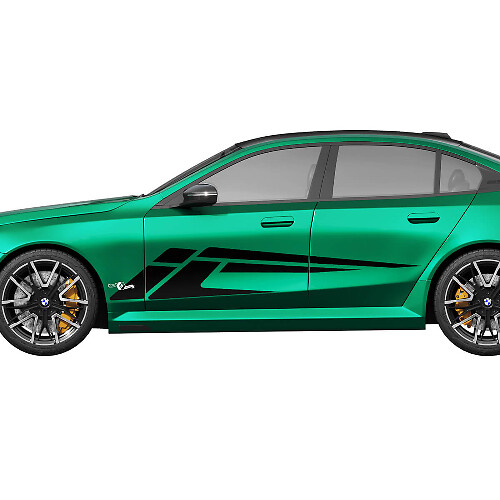 Kit de pegatinas laterales de carreras con rayas modernas para BMW Serie 5 G60 M5 G90 - SupDec Graphix Vinilos Adhesivos
