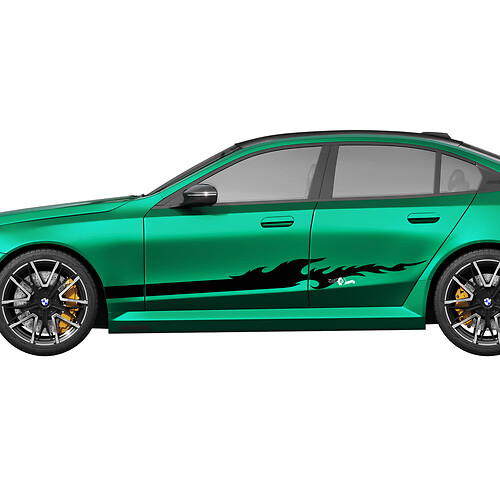Kit de calcomanías Side Stripes Flame Racing para BMW Serie 5 G60 M5 G90 - SupDec Graphix Vinilos Adhesivos
