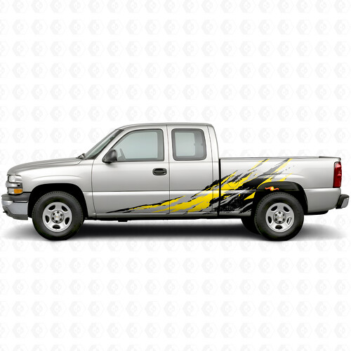 Tiras de vinilo con diseño desgastado para puerta de salpicaduras y lateral de caja para Chevrolet Silverado 1500 GMT800 1999-2007_1