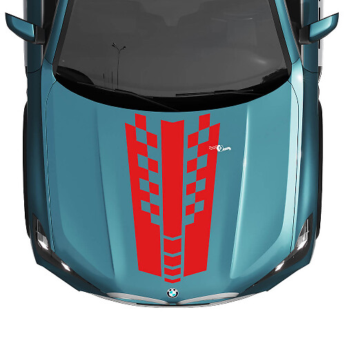 Calcomanía de rayas a cuadros para capó BMW X5 G05 - Vinilo M Performance
