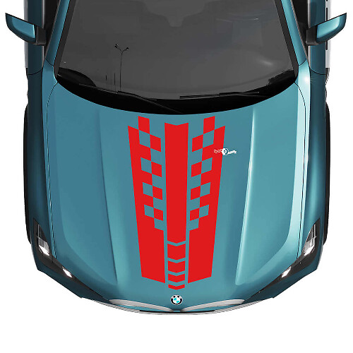 Calcomanía de rayas a cuadros para capó BMW X5 G05 - Vinilo M Performance
