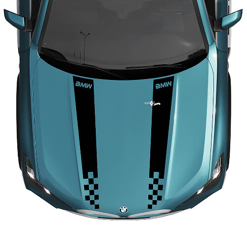 Calcomanía de rayas a cuadros para capó BMW X5 G05 - Vinilo M Performance 2
