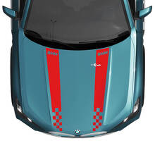 Calcomanía de rayas a cuadros para capó BMW X5 G05 - Vinilo M Performance 2
 3