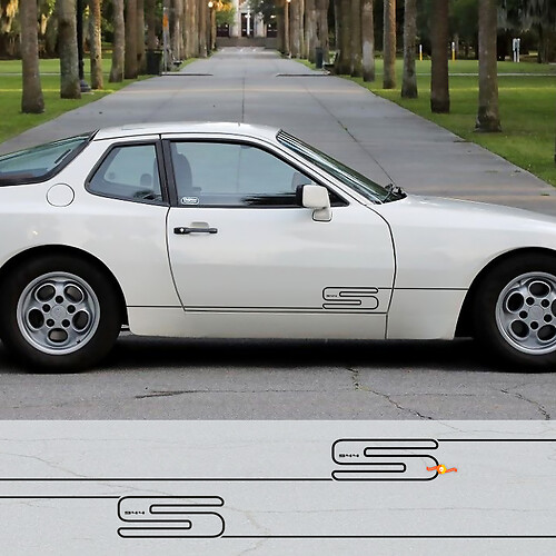 Porsche 944 Turbo Kit de techo con capó de tres rayas - Gráficos de calcomanías de vinilo personalizados
