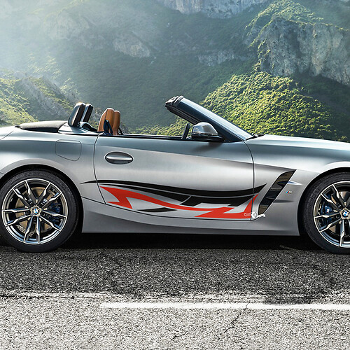 Etiqueta engomada del vinilo de las rayas tribales de la puerta lateral BMW Z4
