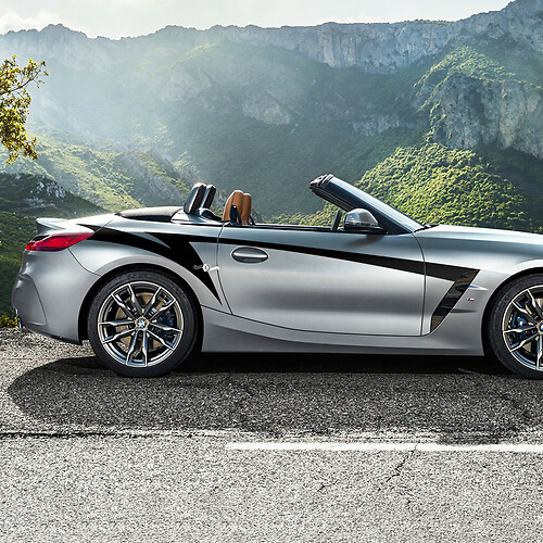 Etiqueta engomada del vinilo de las rayas de los acentos de las puertas laterales BMW Z4
