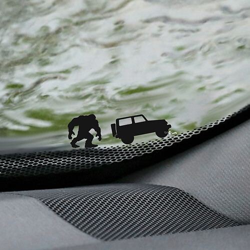 Calcomanía de esquina de huevo de Pascua para parabrisas Yeti Bigfoot Jeep Wrangler - Gráfico de vinilo personalizado 2
