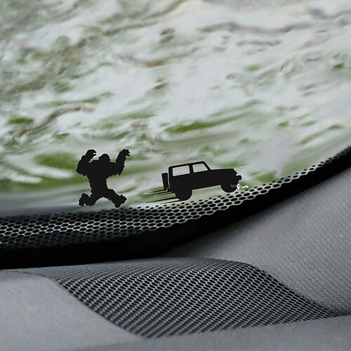 Calcomanía de esquina de huevo de Pascua para parabrisas Yeti Bigfoot Jeep Wrangler - Gráfico de vinilo personalizado 3
