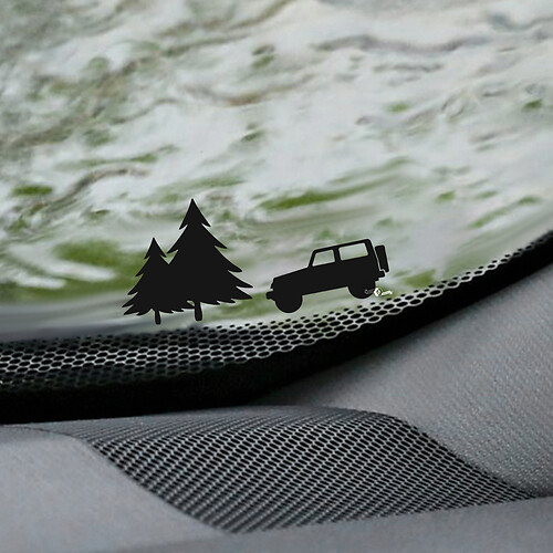 Calcomanía de esquina de huevo de Pascua para parabrisas de Jeep Wrangler de árboles, gráfico de vinilo personalizado
