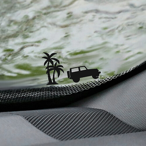 Calcomanía de esquina de huevo de Pascua para parabrisas de Jeep Wrangler de Palm - Gráfico de vinilo personalizado
