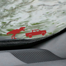 Calcomanía de esquina de huevo de Pascua para parabrisas Toyota Tacoma de T-Rex - Gráfico de vinilo personalizado
 2