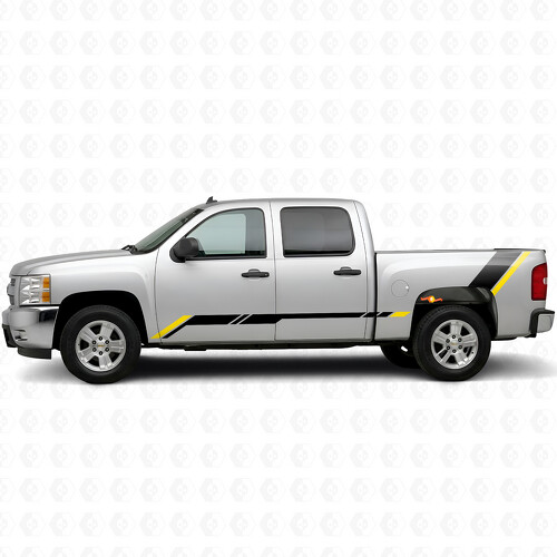 Franjas de vinilo Rising Accent para puertas y laterales de caja para Chevrolet Silverado 1500 GMT900 2007-2013