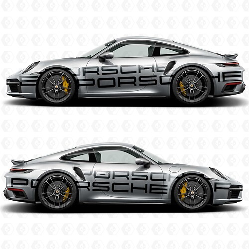 Etiqueta engomada lateral del logotipo del lado de carrera de la Copa Porsche 911 Carrera
