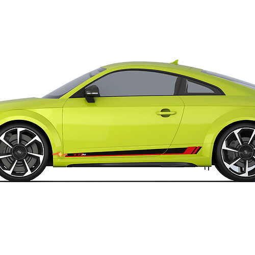 Audi TT RS Racing Strobe Puerta lateral Rayas Calcomanía Logo Pegatinas

