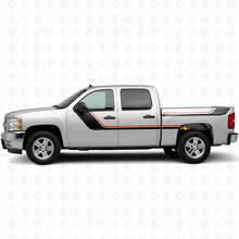 Vinilos decorativos superiores curvos para puerta y laterales de caja para Chevrolet Silverado 1500 GMT900 2007-2013_2