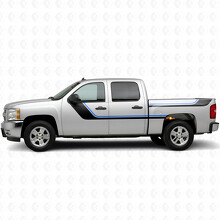 Vinilos decorativos superiores curvos para puerta y laterales de caja para Chevrolet Silverado 1500 GMT900 2007-2013_3