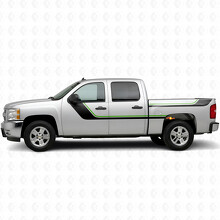Vinilos decorativos superiores curvos para puerta y laterales de caja para Chevrolet Silverado 1500 GMT900 2007-2013_4