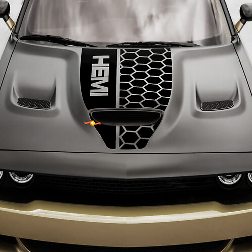Hood Dodge Hemi Challenger o Charger Hemi Vinilo Racing Calcomanía Pegatina
