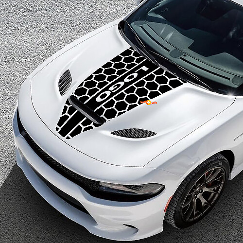 Vinilo adhesivo de rayas personalizadas estilo panal para capó para Dodge Challenger o Charger